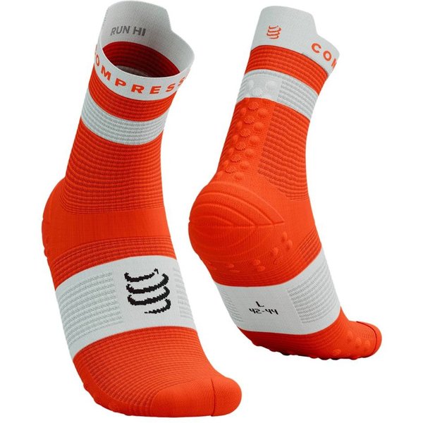 Calze Compressport Pro Racing V4.0 Run High Arancione Bianco, Taglia T1-image