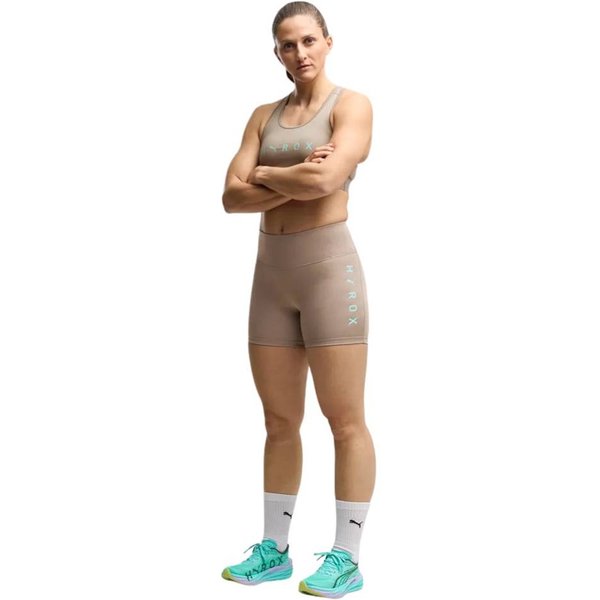 Shorts Compressivi Puma Hyrox Essential 5" Marrone Blu Donna, Taglia S-image