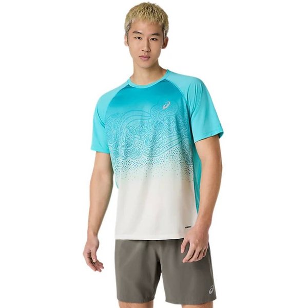 Asics Road Fade T-Shirt Blau Weiß, GrößE M-image