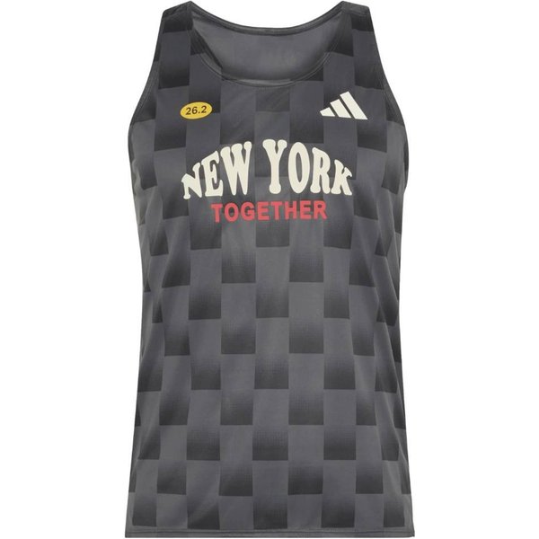 Camiseta Adidas Adizero NYC Gris Negro, Talla S-image