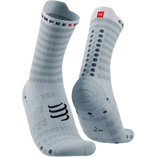 Compressport Pro Racing Socks V4.0 Ultralight Run High Socken Grau Weiß, GrößE T2-image