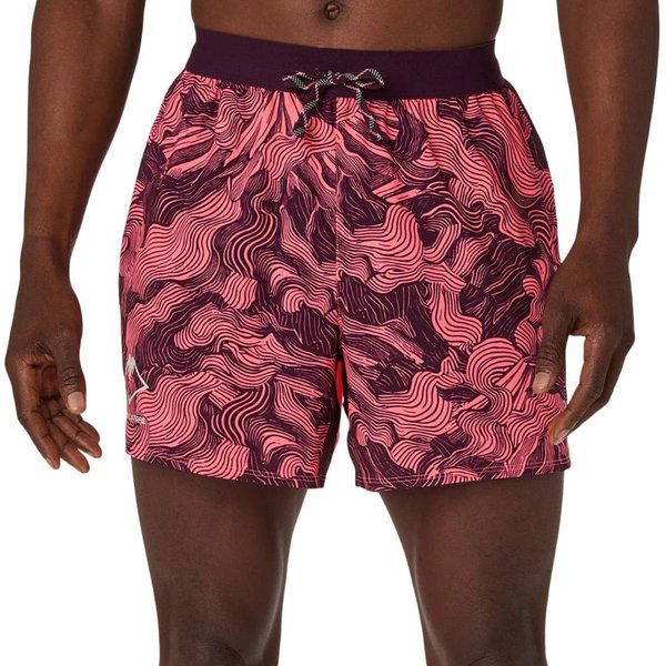 Pantaloncini Asics Fujitrail AOP 5In Rosa Viola, Taglia L-image