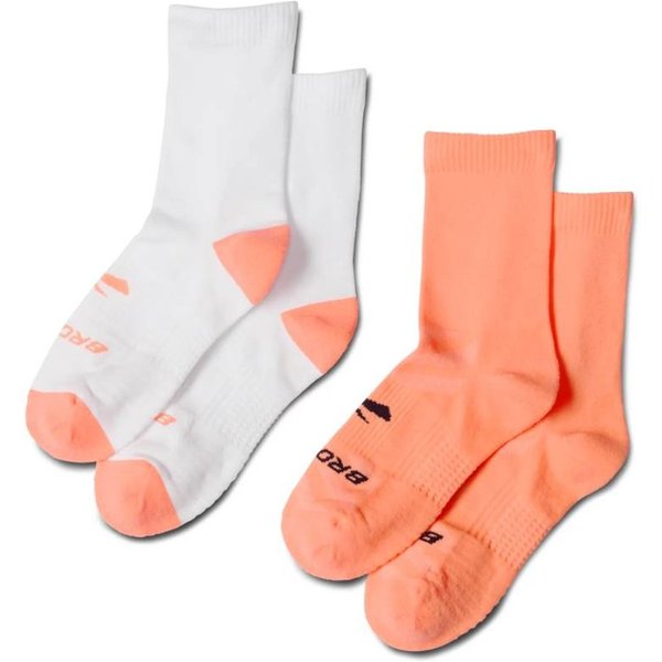 Calzini Brooks Ghost Lite Crew 2-Pack Bianco Arancione, Taglia S-image