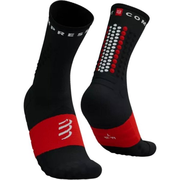 Calze Compressport Ultra Trail V2.0 Nero Rosso, Taglia T4-image