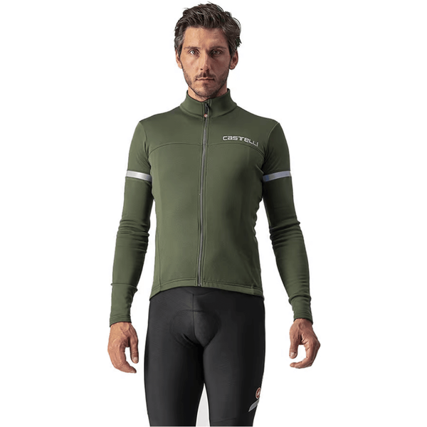 Maglia Castelli Fondo 2 Fz Manica Lunga Verde Militare, Taglia S-image