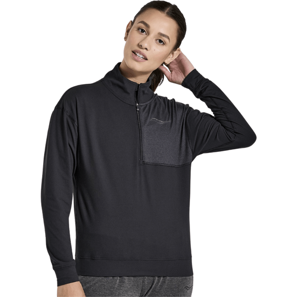 Shirt Saucony Sunday 1/4 Zip Schwarz Frau, GrößE M-image