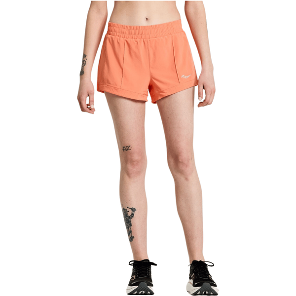 KróTkie Spodenki Saucony Outpace 3" PomarańCzowe Damskie, Rozmiar Xs-image