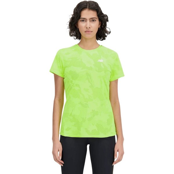 Camiseta New Balance Q Speed Jacquard Manga Corta Verde Lima Mujer, Talla Xs-image