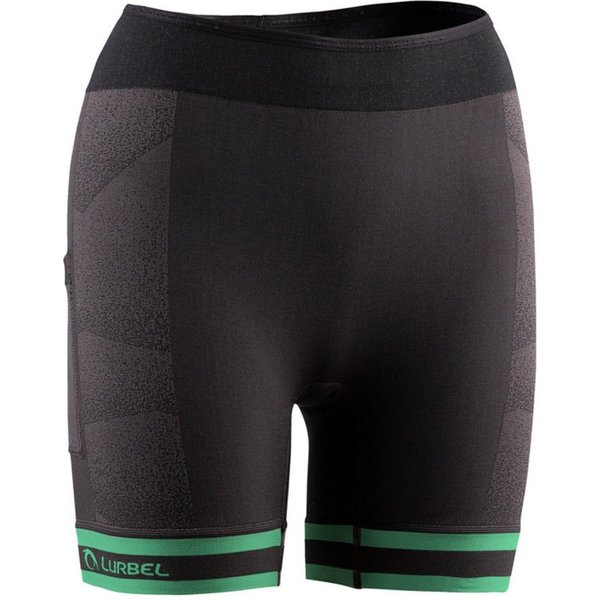 Leggings Corti Lurbel Spirit Nero Verde Donna, Taglia S-image