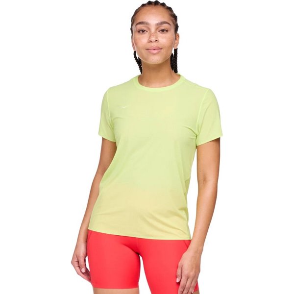 T-Shirt Hoka Airolite Giallo Verde Da Donna, Taglia Xs.-image