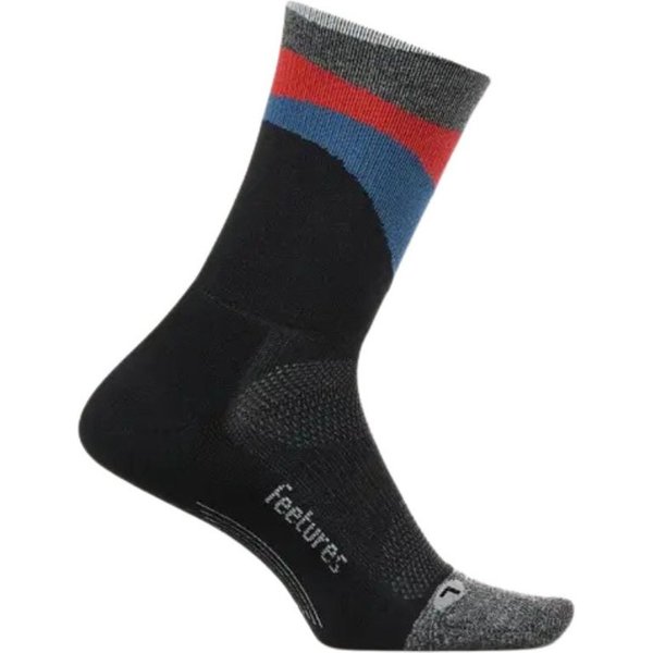 Feetures Elite Ultra Light Mini Crew Socken Schwarz Rot Blau, GrößE L-image