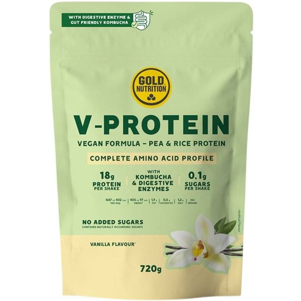 WegańSkie BiałKo Goldnutrition V-Protein Kombucha Wanilia 720G-image