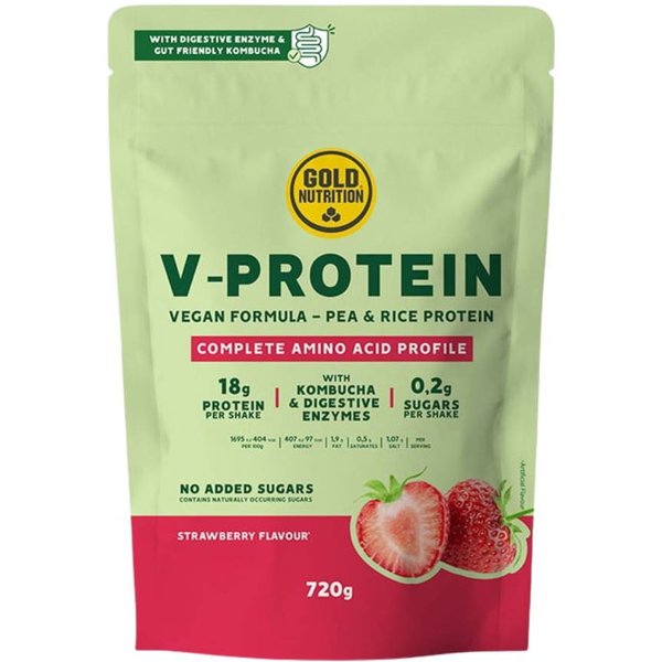 ProteíNa Vegana Goldnutrition V-Protein Kombucha Fresa 720G-image