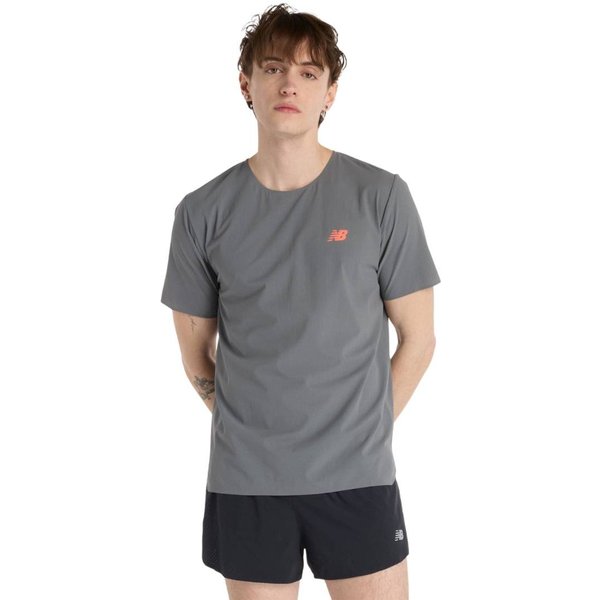 New Balance Race Day Ultra Light Kurzarm-Shirt Grau Orange, GrößE Xl-image