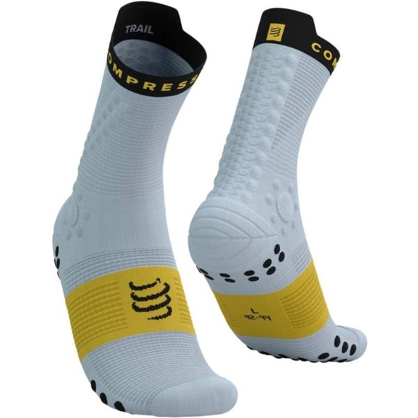 Calzini Compressport Pro Racing Socks V4.0 Trail Grigio Giallo, Taglia Taglia 1-image