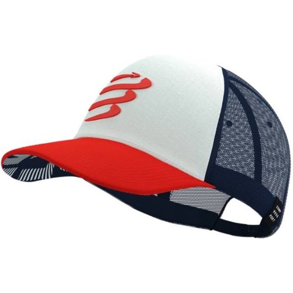Cappello Compressport Trucker Blu Rosso-image