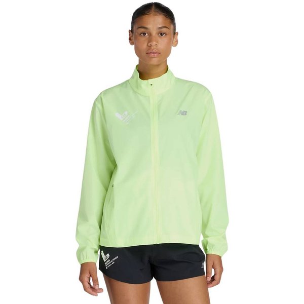 Damska Kurtka New Balance Valencia Marathon Sport Essentials Zielono-ŻółTa, Rozmiar M-image