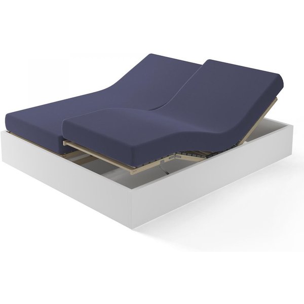 Drap-Housse Sommier Articulé Coton Tertio® - Bleu - Indigo-image