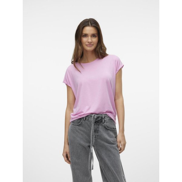 T-Shirt Longueur Regular Col Rond éPaules Tombantes Manches Courtes Violet Bree-image