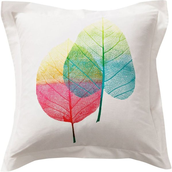 Taie D'oreiller, Taie De Traversin En Coton Feuilles NervuréEs - Multicolore-image