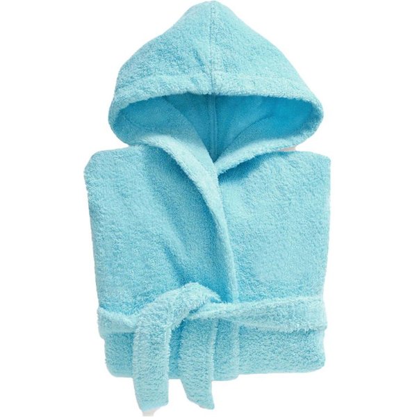 Peignoir De Bain Pour Enfant 4 Ans En Coton Peigné Laureat Bleu Aqua-image