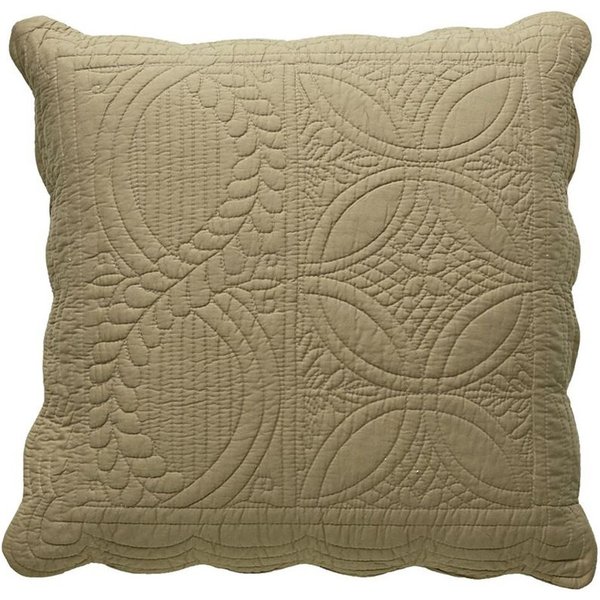 Housse D'oreiller Et De Coussin En Boutis Uni Coton - Beige Ficelle-image