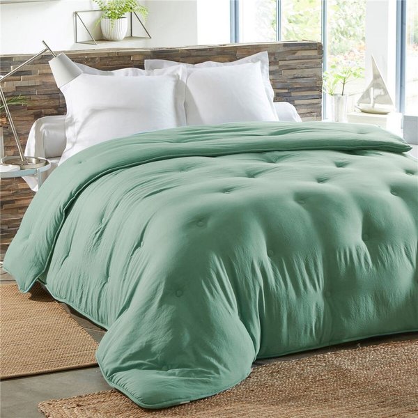 Couette Chaude 400 G/M² Microfibre LavéE Vert CéLadon - Zephyr-image