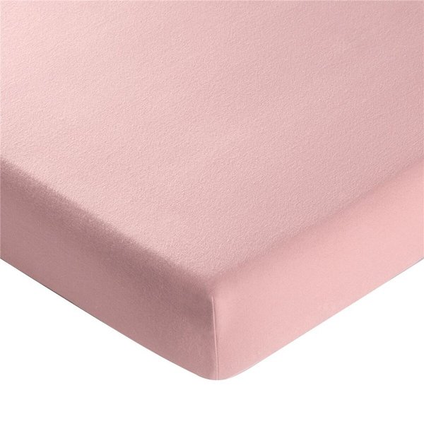 Drap Housse Grands Bonnets 32 Cm En Flanelle Uni Laureat Rose Poudre-image