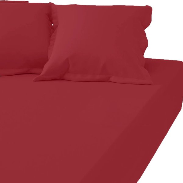 Drap-Housse Grand Bonnet XL Percale De Coton - Bordeaux - Rouge Vin-image