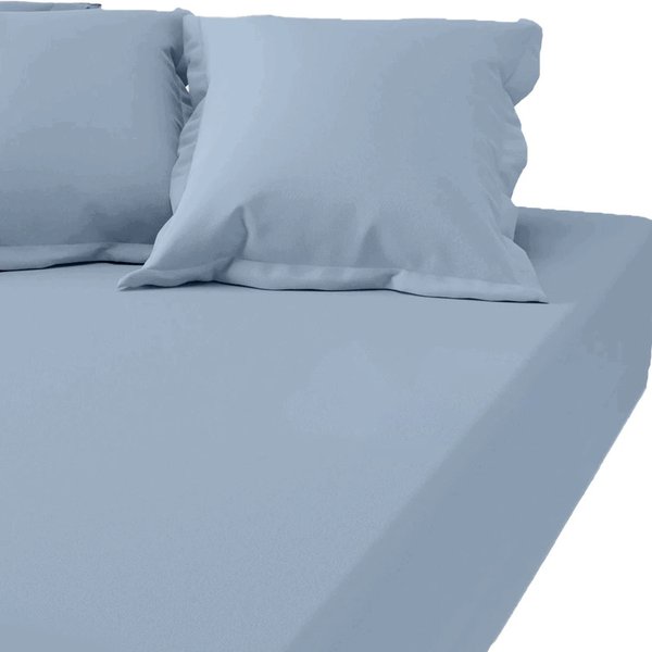 Drap-Housse Grand Bonnet Xl Percale De Coton Tertio® - Bleu - Ciel-image