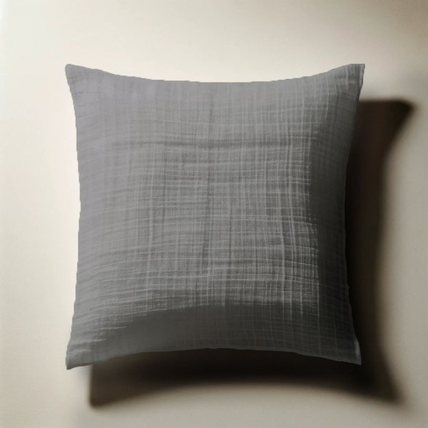 Taie D'oreiller Gaze De Coton Tertio® - Gris - Anthracite-image