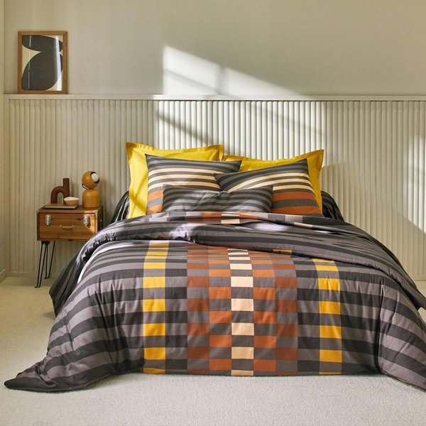 Housse De Couette En Coton RéVersible Dr. Antonio Jeu De Rayures - Gris-image