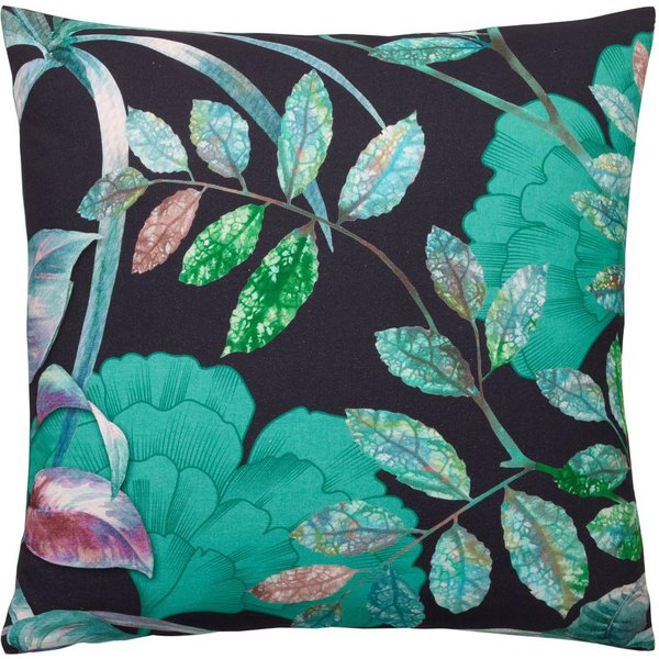 Taie D'oreiller Coton Vert Tropical Noir RéVersible - Mysterieux-image