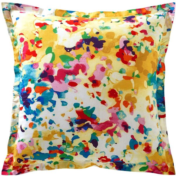 Taie D'oreiller Coton éCru Graphique Multicolore RéVersible - Romy-image