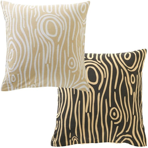 Taie D'oreiller Sac Double Face Dr. Topo En Flanelle Effet Bois Beige-image