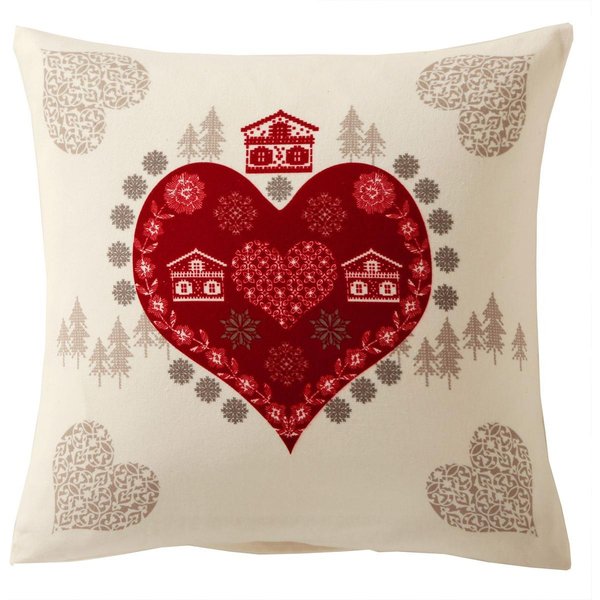 Taie D'oreiller Sac Flanelle à Motif Coeurs Dr.Valmorel - Rouge-image