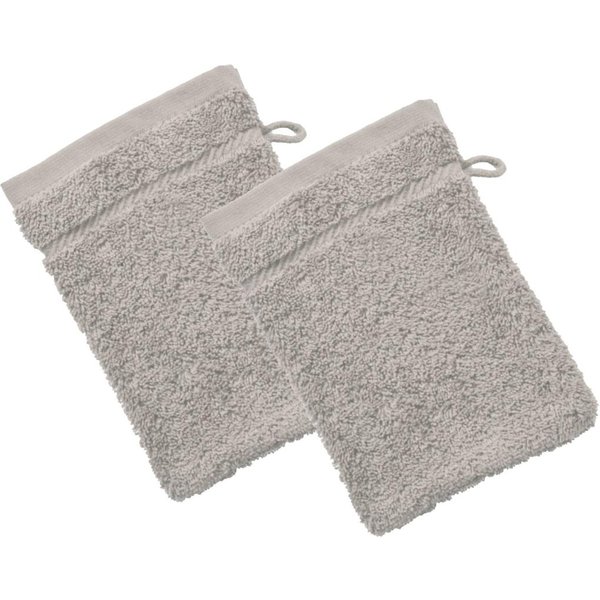 Lot De 2 Gants De Toilette Coton PréLavé 420 G/M² Claire - Gris Galet-image