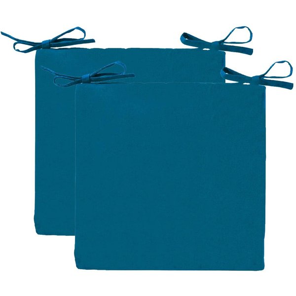 Lot De 2 Galettes Chaise Enduite Ga.Pango CarréE SpéCial ExtéRieur-Bleu Paon-image