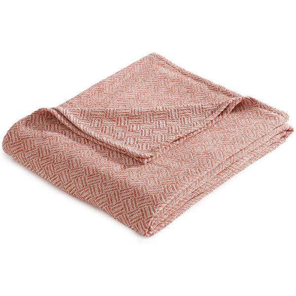 Jeté De Fauteuil En Coton Tissé Jacquard Jc.Eris - Rouge Tomette-image