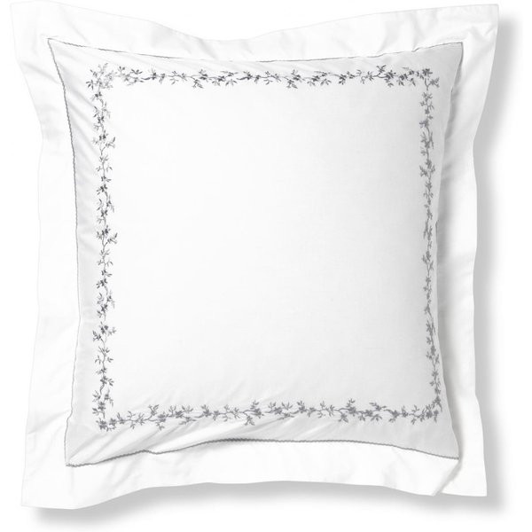 Taie D'oreiller Ou De Traversin En Percale De Coton Blanc à Motif Brodé Floral - Adele-image