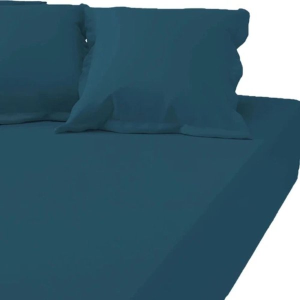 Drap-Housse Grand Bonnet Polycoton Tertio® - Bleu - Canard-image