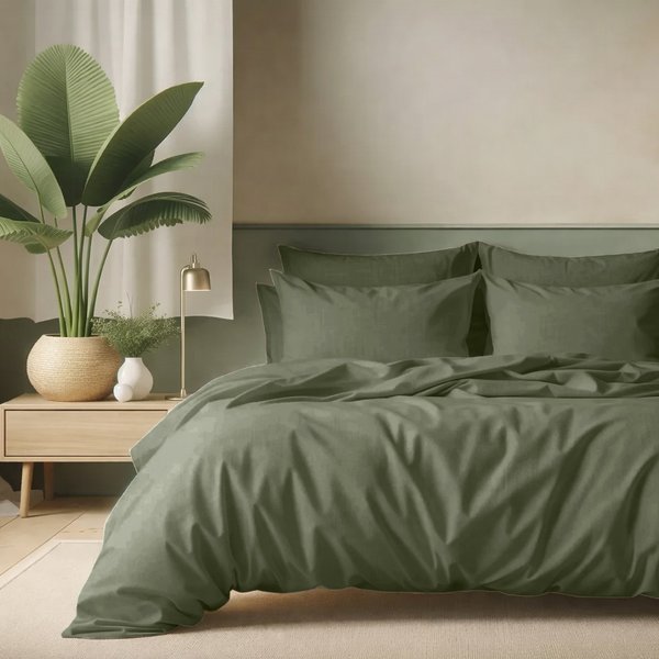 Housse De Couette Coton Tertio® - Vert - Lichen-image