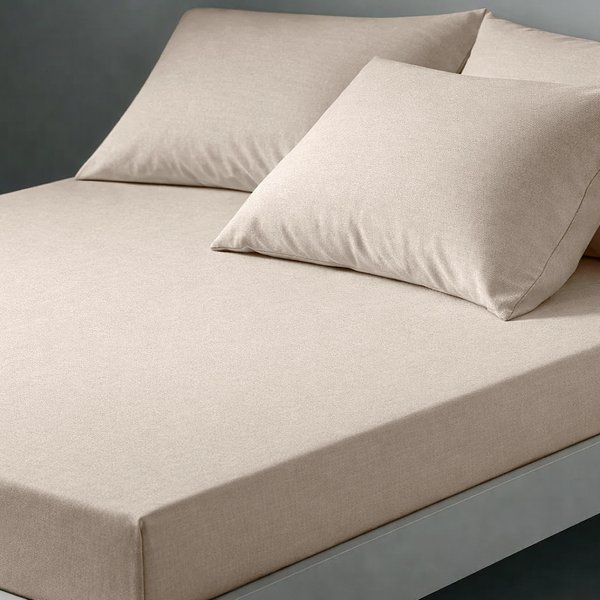 Drap-Housse Percale De Coton Tertio® - Beige - Ficelle-image