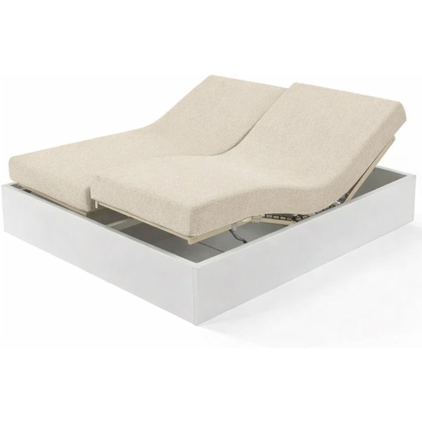 Drap-Housse Sommier Articulé Percale De Coton Tertio® - Beige - Ficelle-image