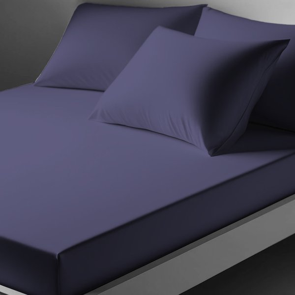 Drap-Housse Percale De Coton Tertio® - Bleu - Indigo-image