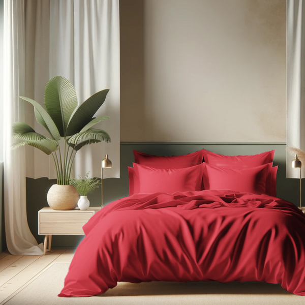 Housse De Couette Coton Tertio® - Rouge - Carmin-image