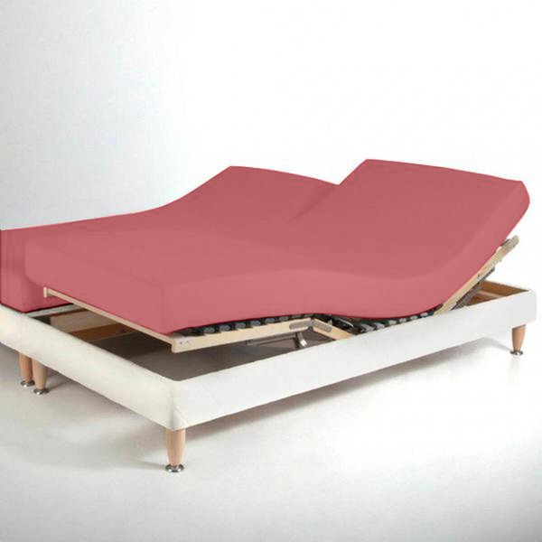 Drap-Housse Sommier Articulé Coton Tertio® - Rose - Vieux Rose-image