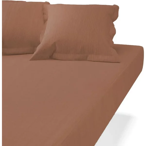 Drap Housse Grand Bonnet Gaze De Coton Tertio® - Rouille-image