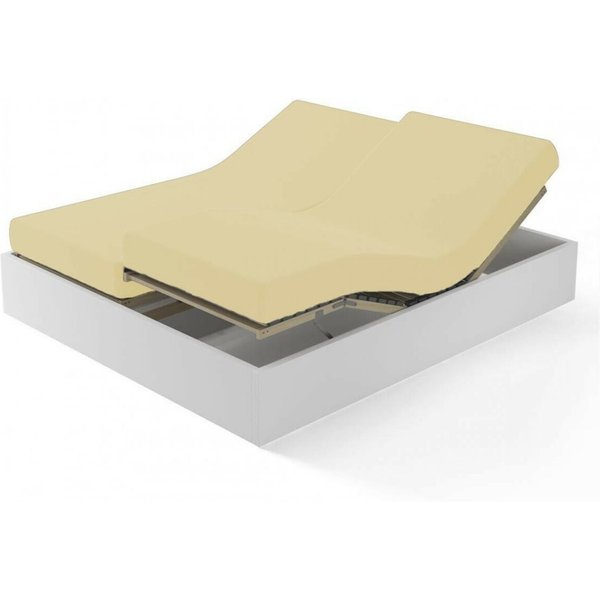 Drap-Housse Uni SpéCial Sommier ArticuléS Satin De Coton Tertio® - Beige - Ecru-image