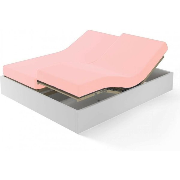 Drap-Housse Sommier Articulé Percale De Coton Tertio® - Rose - Blossom-image
